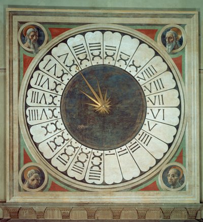 Canonical clock with the heads of four prophets, completed 1443 by Paolo Uccello